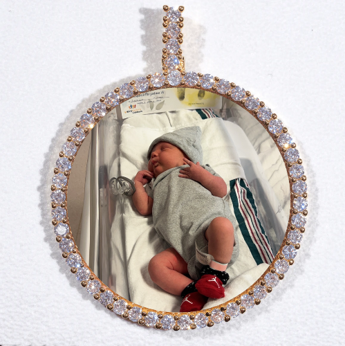 LARGE 3D CIRCLE CUSTOM PICTURE PENDANT