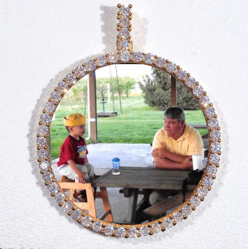 LARGE 3D CIRCLE CUSTOM PICTURE PENDANT