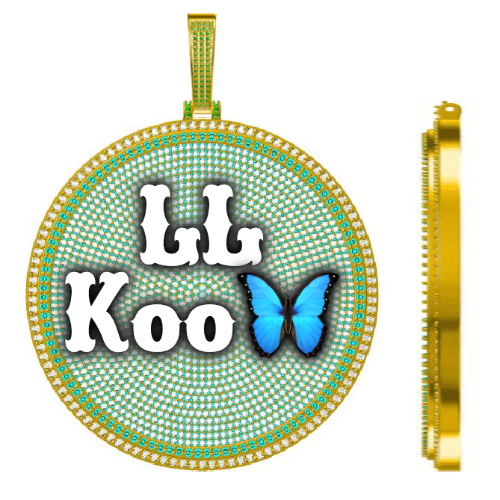 CUSTOM LETTER NECKLACE 3D BIG DISC