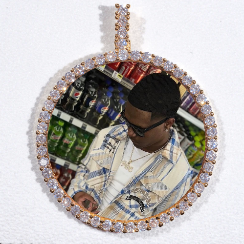 LARGE 3D CIRCLE CUSTOM PICTURE PENDANT