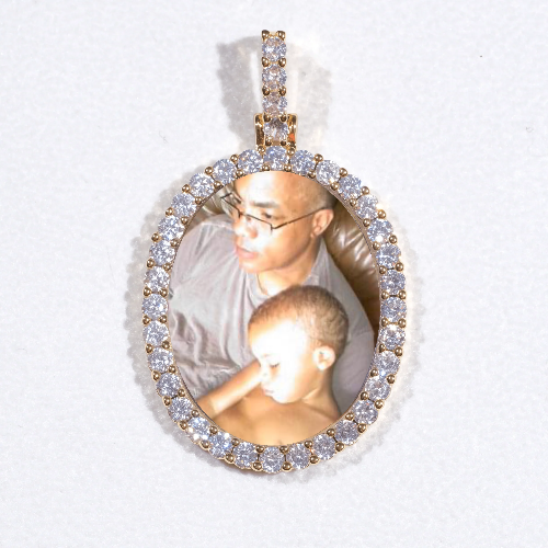 3D Oval Custom Picture Pendant
