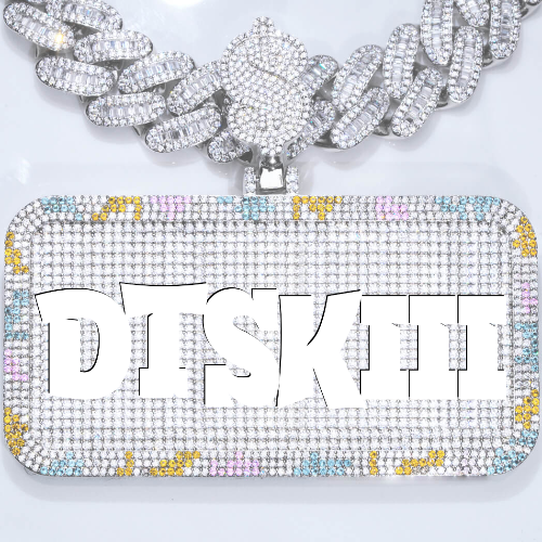 CUSTOM LETTER NECKLACE 3D COLORFUL SQUARE