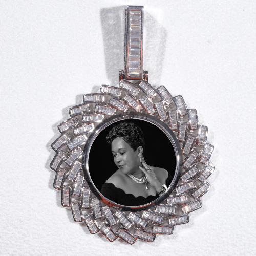 Large 3D Baguette Custom Picture Pendant