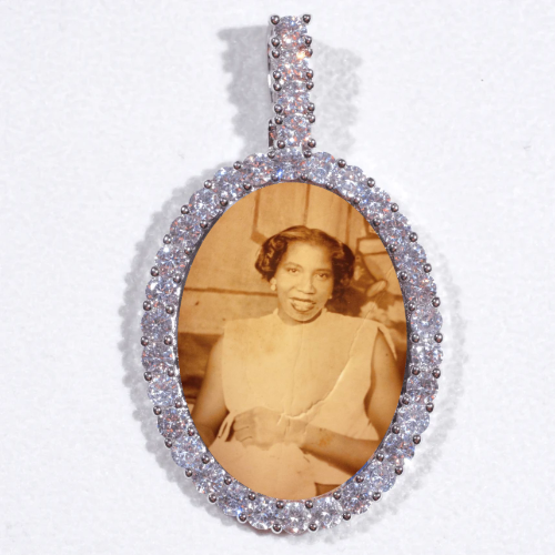 Large 3D Oval Custom Picture Pendant