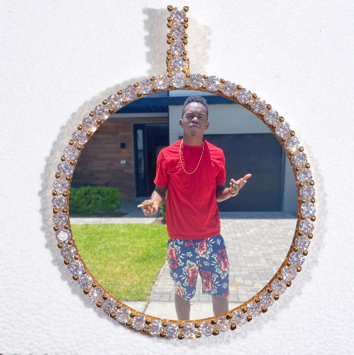 LARGE 3D CIRCLE CUSTOM PICTURE PENDANT