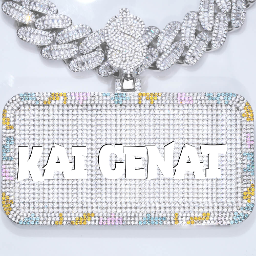 CUSTOM LETTER NECKLACE 3D COLORFUL SQUARE