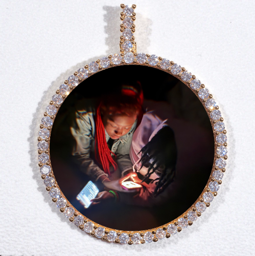 LARGE 3D CIRCLE CUSTOM PICTURE PENDANT