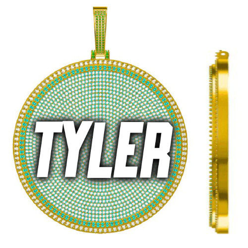 CUSTOM LETTER NECKLACE 3D BIG DISC