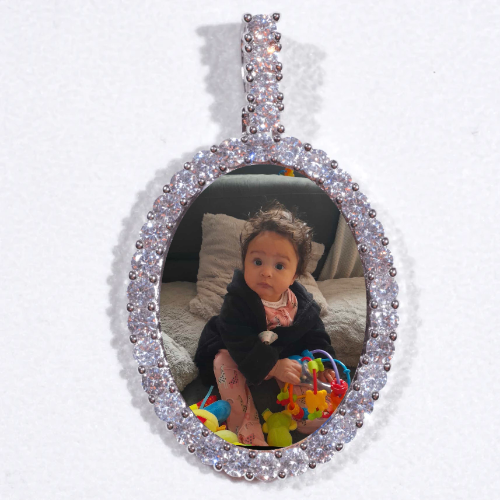 Large 3D Oval Custom Picture Pendant