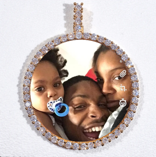 LARGE 3D CIRCLE CUSTOM PICTURE PENDANT