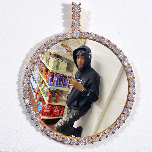 LARGE 3D CIRCLE CUSTOM PICTURE PENDANT