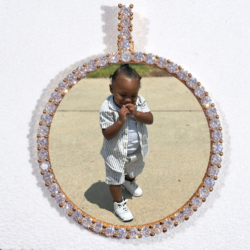 LARGE 3D CIRCLE CUSTOM PICTURE PENDANT