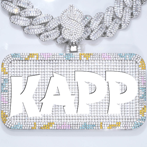 CUSTOM LETTER NECKLACE 3D COLORFUL SQUARE