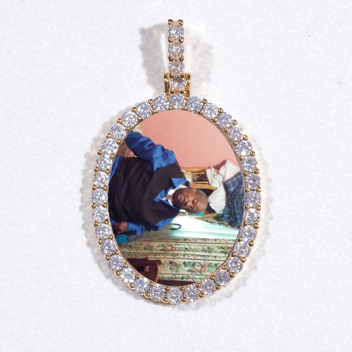 3D Oval Custom Picture Pendant