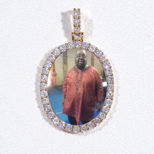 3D Oval Custom Picture Pendant