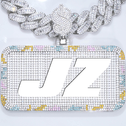 CUSTOM LETTER NECKLACE 3D COLORFUL SQUARE