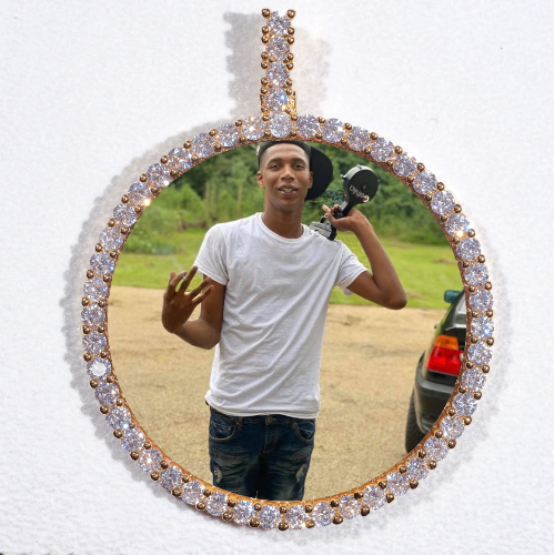 LARGE 3D CIRCLE CUSTOM PICTURE PENDANT