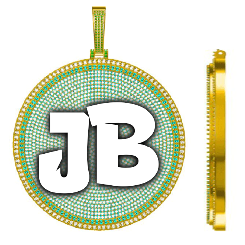 CUSTOM LETTER NECKLACE 3D BIG DISC