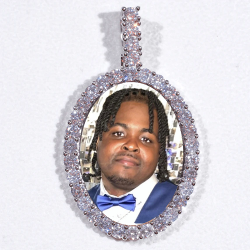 Large 3D Oval Custom Picture Pendant