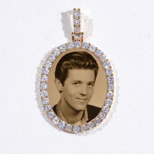 3D Oval Custom Picture Pendant