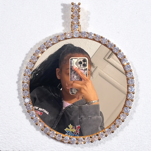 LARGE 3D CIRCLE CUSTOM PICTURE PENDANT