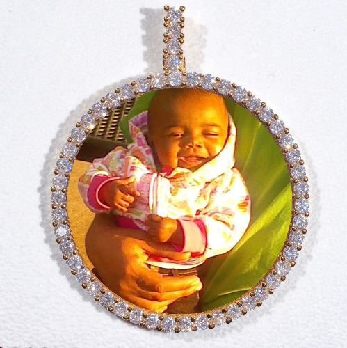 LARGE 3D CIRCLE CUSTOM PICTURE PENDANT