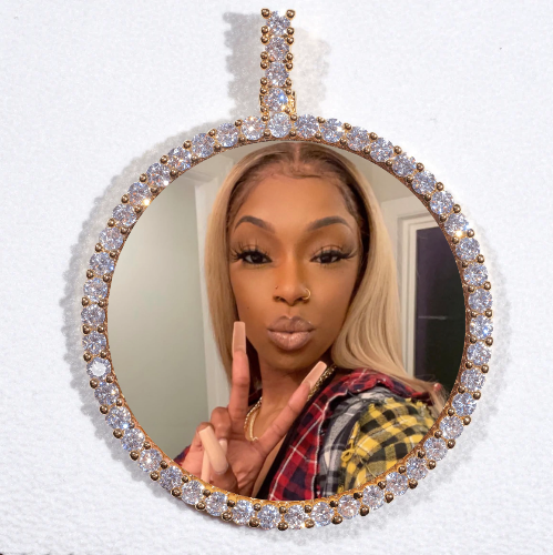LARGE 3D CIRCLE CUSTOM PICTURE PENDANT