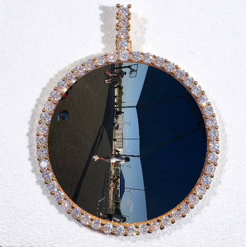 LARGE 3D CIRCLE CUSTOM PICTURE PENDANT