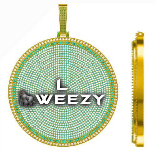 CUSTOM LETTER NECKLACE 3D BIG DISC