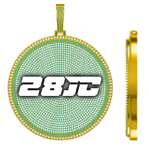 CUSTOM LETTER NECKLACE 3D BIG DISC
