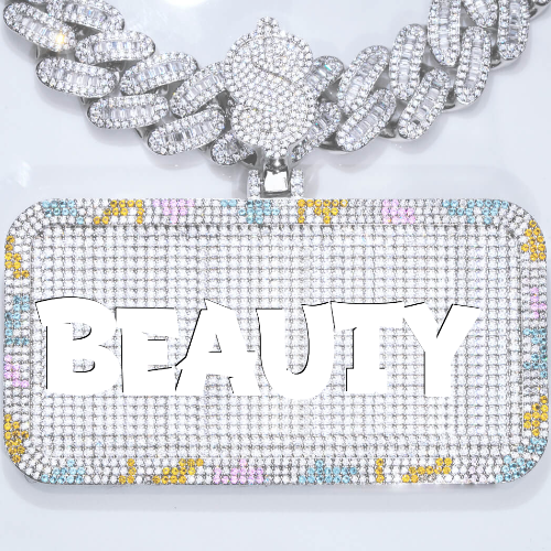 CUSTOM LETTER NECKLACE 3D COLORFUL SQUARE