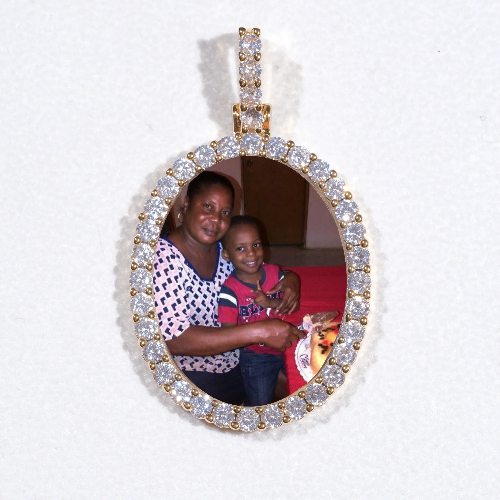 3D Oval Custom Picture Pendant