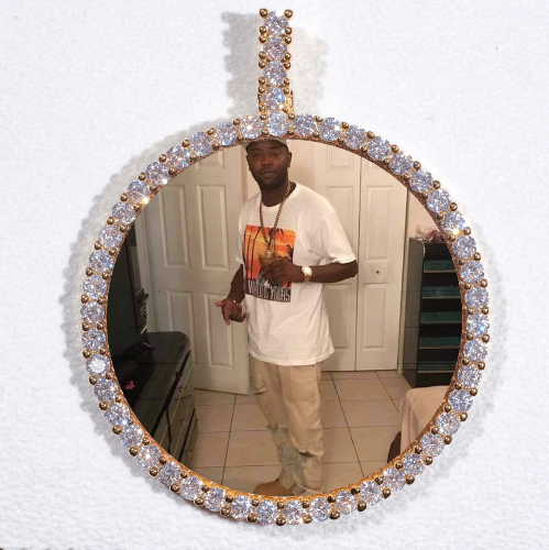 LARGE 3D CIRCLE CUSTOM PICTURE PENDANT