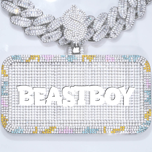 CUSTOM LETTER NECKLACE 3D COLORFUL SQUARE