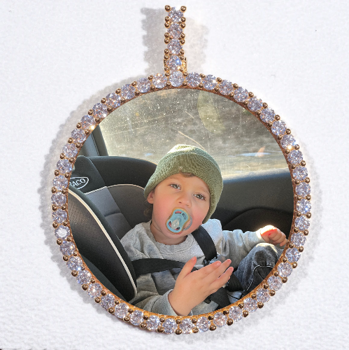 LARGE 3D CIRCLE CUSTOM PICTURE PENDANT