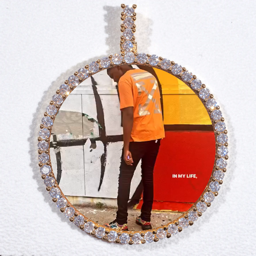 LARGE 3D CIRCLE CUSTOM PICTURE PENDANT