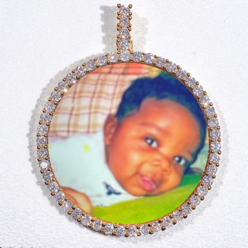 LARGE 3D CIRCLE CUSTOM PICTURE PENDANT