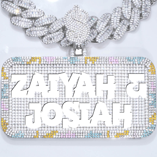 CUSTOM LETTER NECKLACE 3D COLORFUL SQUARE