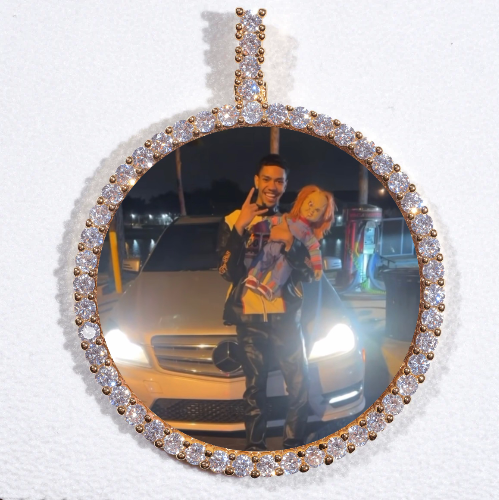LARGE 3D CIRCLE CUSTOM PICTURE PENDANT