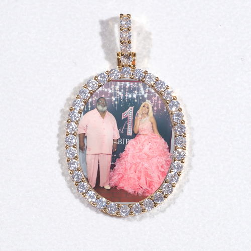 3D Oval Custom Picture Pendant