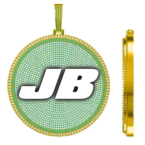 CUSTOM LETTER NECKLACE 3D BIG DISC