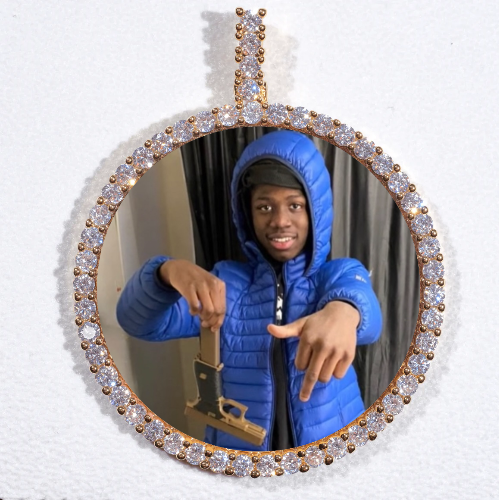 LARGE 3D CIRCLE CUSTOM PICTURE PENDANT