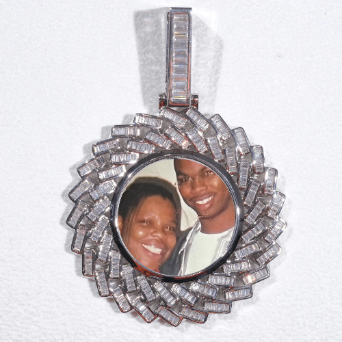 Large 3D Baguette Custom Picture Pendant