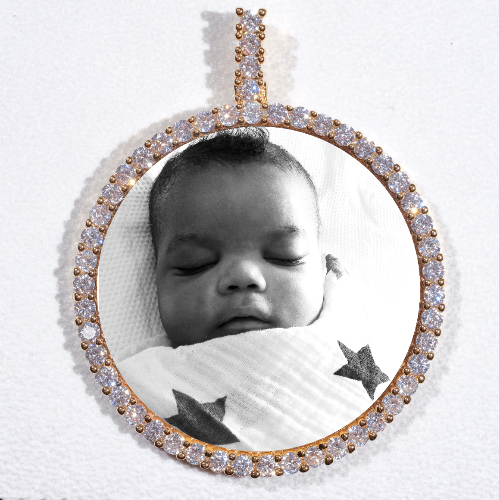 LARGE 3D CIRCLE CUSTOM PICTURE PENDANT