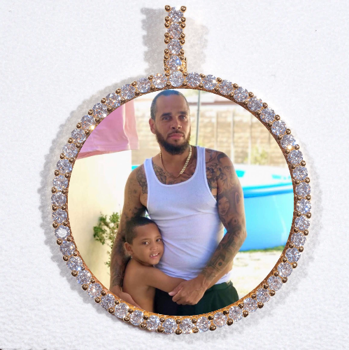 LARGE 3D CIRCLE CUSTOM PICTURE PENDANT