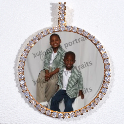 LARGE 3D CIRCLE CUSTOM PICTURE PENDANT