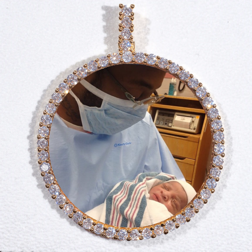 LARGE 3D CIRCLE CUSTOM PICTURE PENDANT