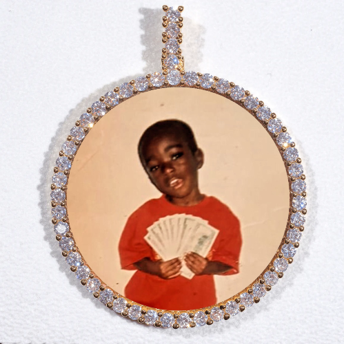 LARGE 3D CIRCLE CUSTOM PICTURE PENDANT