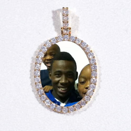 3D Oval Custom Picture Pendant