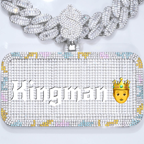 CUSTOM LETTER NECKLACE 3D COLORFUL SQUARE